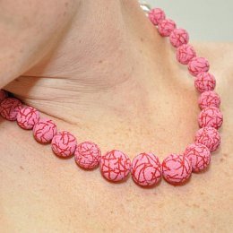 Náhrdelník Žilkovaný růžový